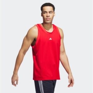 adidas Men's Basketball Legends Tank Top‎ Airy Mesh Red Loose Fit size L NWT
